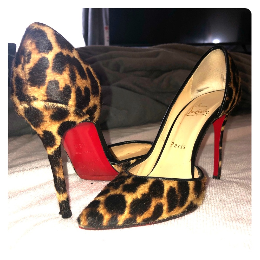 Christian Loubouin red bottoms Leopard print